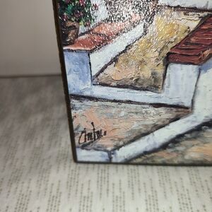 Hand-Painted Blue & White Mediterranean Wall Art by Unknown Artist